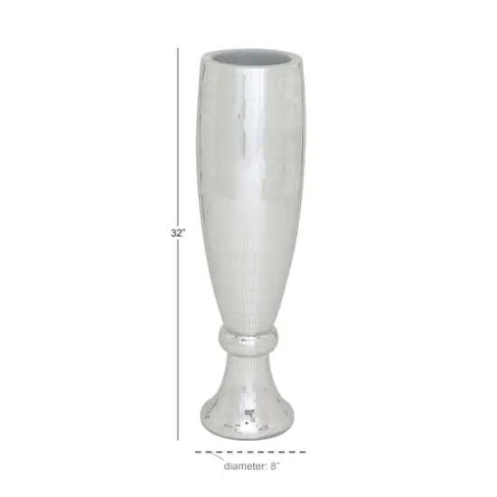 33" Silver Polystone Glam Vase {4}