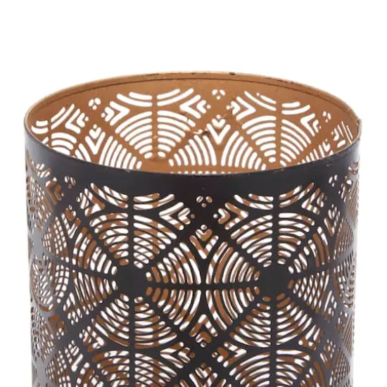 Set of 3" Brown Metal Eclectic Lantern, 12", 10", 6" {7}