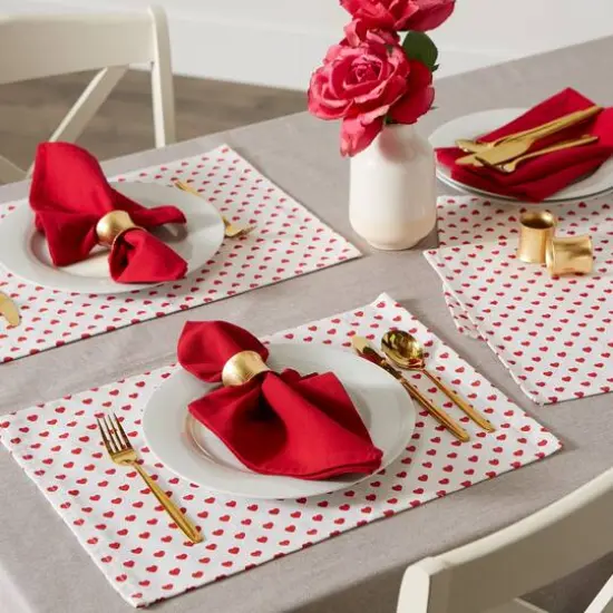 DII&reg; Lil Hearts Ribbed Placemats, 6ct. {8}