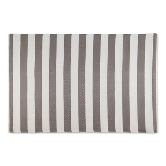 DII&reg; Stone & White Rugby Stripe Outdoor Rug, 4ft. x 6ft. {3}