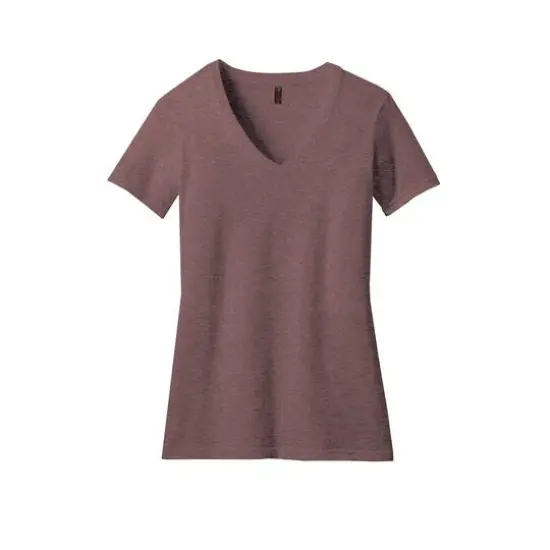 District&reg; Women's Perfect Blend&reg; V-Neck T-Shirt Deep Turquoise Fleck {2}