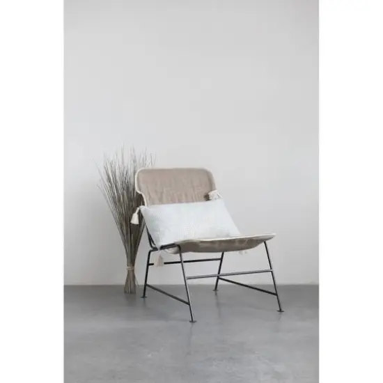 Hello Honey&reg; Reclined Linen Sling Chair with Metal Frame {6}