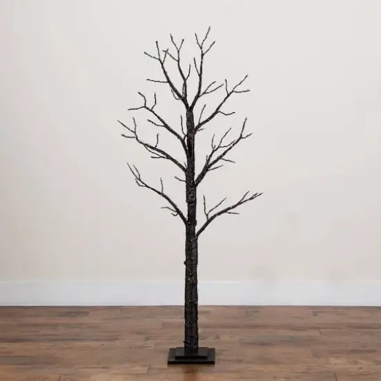 5ft. Pre-Lit Artificial Halloween Twig Tree with 360 Orange & Purple LED Lights {8}