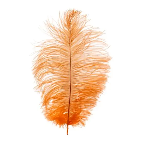 John Bead 11"-13" Ostrich Drab Feather Pumpkin {4}