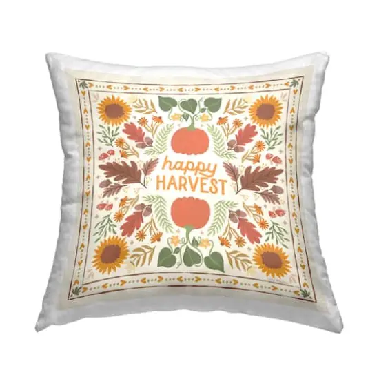 Stupell Industries Happy Harvest Pattern Decorative Printed Throw Pillow {1}