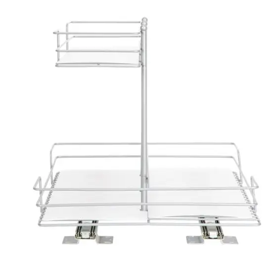 Household Essentials Glidez Double-Sided 2-Tier Organizer Silver {7}
