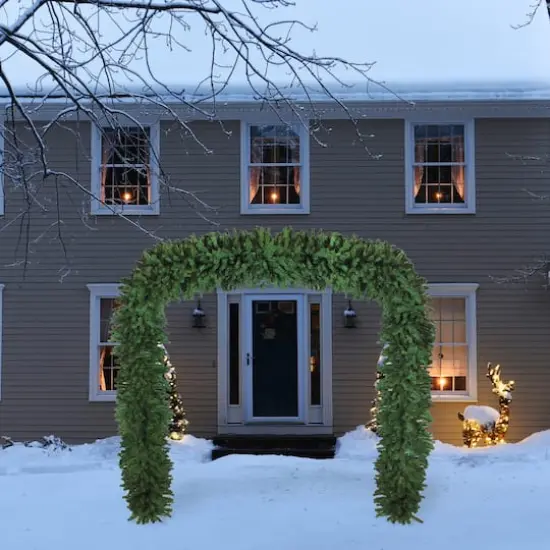 8ft. Unlit Commercial Size Green Pine Artificial Christmas Archway {5}