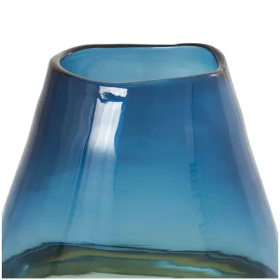 12" Blue & Yellow Ombre Glass Vase {3}