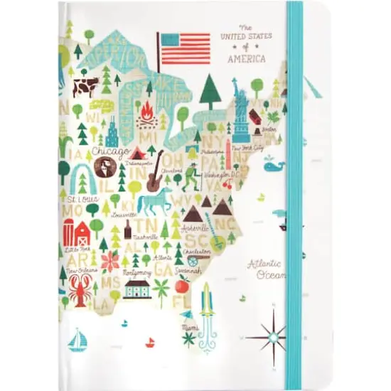 JAM Paper American Adventures Hardcover Notebook with Elastic Band {1}