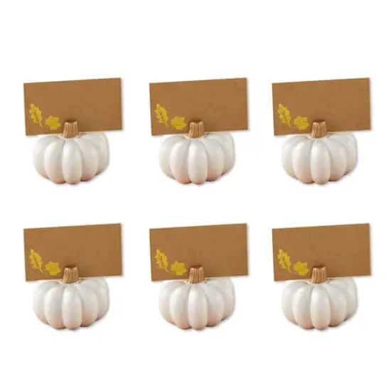 Kate Aspen White Pumpkin Place Card Holder Set, 6ct. {1}