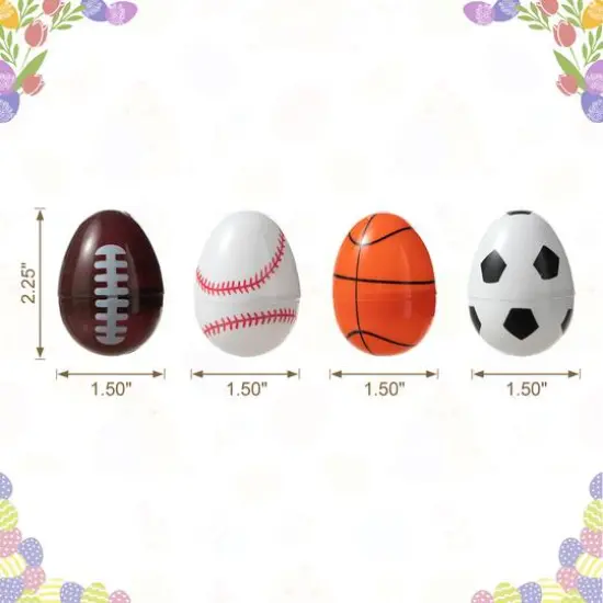 Glitzhome&reg; Easter Plastic Fillable Sports Eggs, 48ct. {7}
