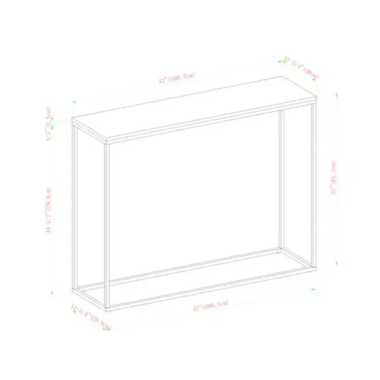 Walker Edison 42" Dark Walnut & Black Open Box Entry Table {7}