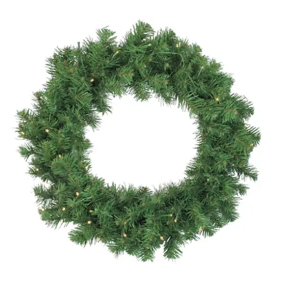 Pre-Lit 4-Piece Winter Spruce Artificial Christmas Tree, Garland & Wreath Set, Clear Lights {4}