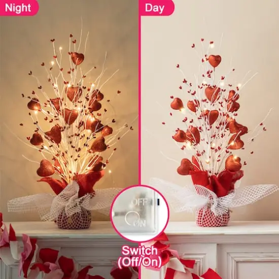 Glitzhome&reg; 21" Lighted Valentine's Heart Table Tree {3}