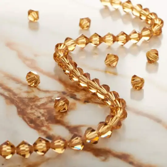 Preciosa Glass Crystal Bicone Beads, 6mm by Bead Landing&trade; Orange {3}