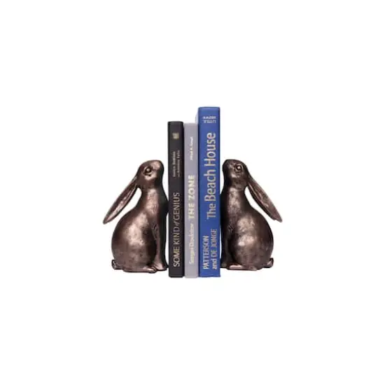 Hello Honey&reg; Bronze Bunny Bookends Set {5}