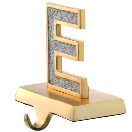 5" Gold Outlined with Silver Sparkle NOEL Stocking Holder {8}