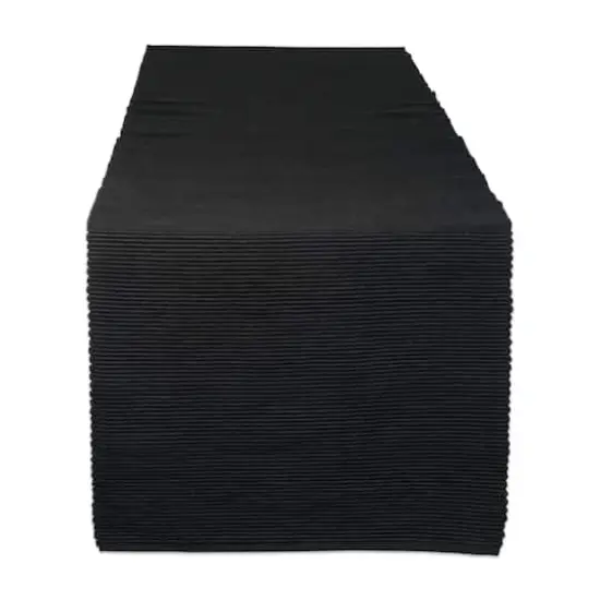 DII&reg; 72" Ribbed Table Runner Black {1}