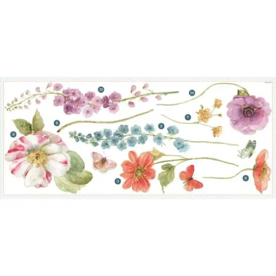 RoomMates Lisa Audit Garden Flowers Giant Decals {4}