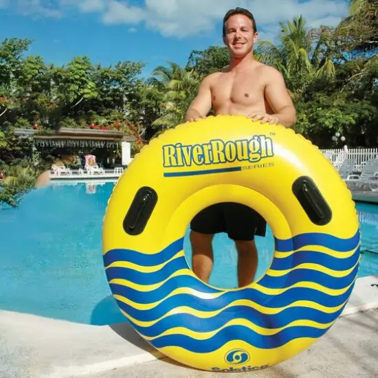 48" River Rough Inflatable Swimming Pool Ring Tube with Handles {6}