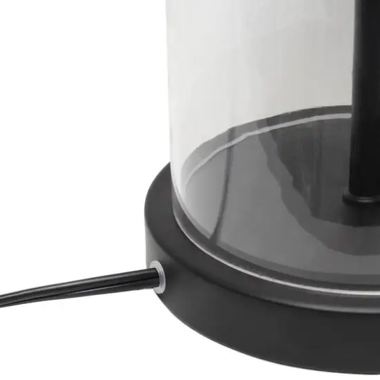 Lalia Home 27.5" Entrapped Glass Table Lamp with White Fabric Shade Black and White {9}