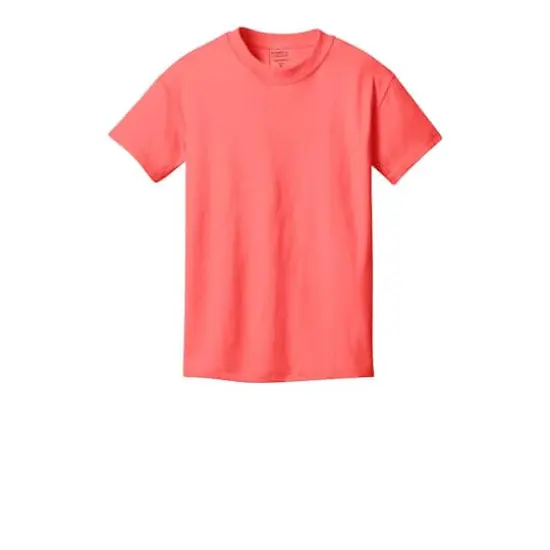 Port & Company® Beach Wash Garment-Dyed Youth T-Shirt Neon Coral {1}