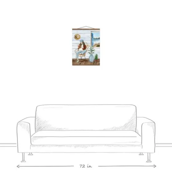 Beachy Girl Teak Hanging Canvas Wall Art {4}