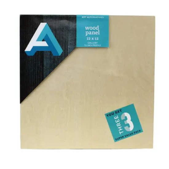 Art Alternatives 3 Pack 12" x 12" Classic Gallery Wood Panel Value Pack {1}