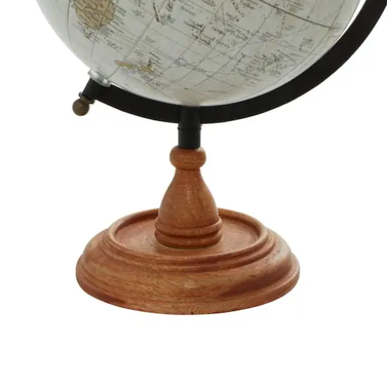 14" Brown Mango Wood Traditional Globe {5}