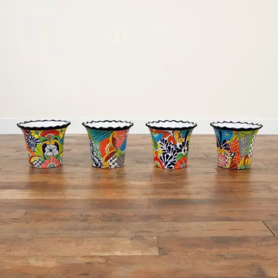 12" Handmade Mexican Talavera Ceramic Planter {11}