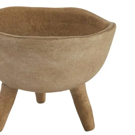 5.5" Large Matte Taupe Terracotta Footed Planter {9}