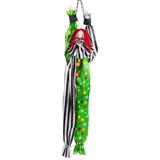 5ft Animated Shaking Clown with Sound Hanging Halloween Decoration {1}