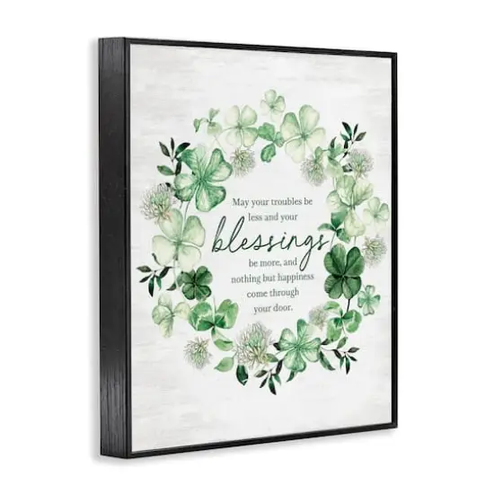 Stupell Industries Irish Proverb Wreath Framed Giclee Art Black {4}