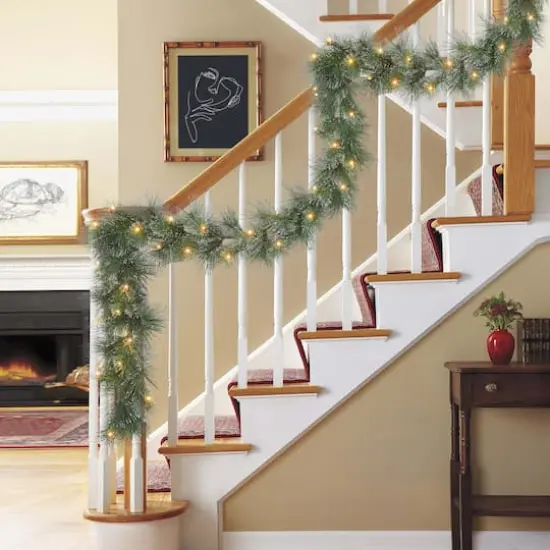 9ft. Pre-Lit LED Glittery Garland {4}