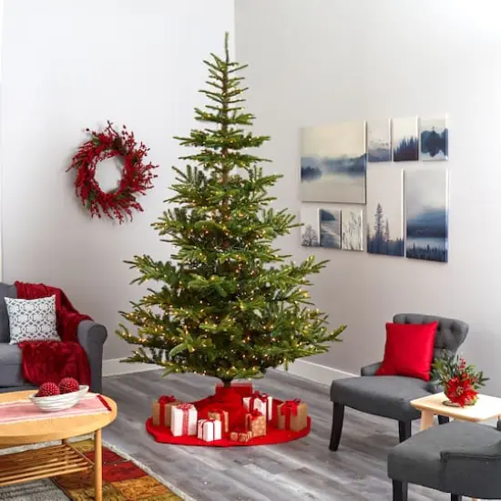 9ft. Pre-Lit Layered Washington Spruce Artificial Christmas Tree, Clear Lights {3}