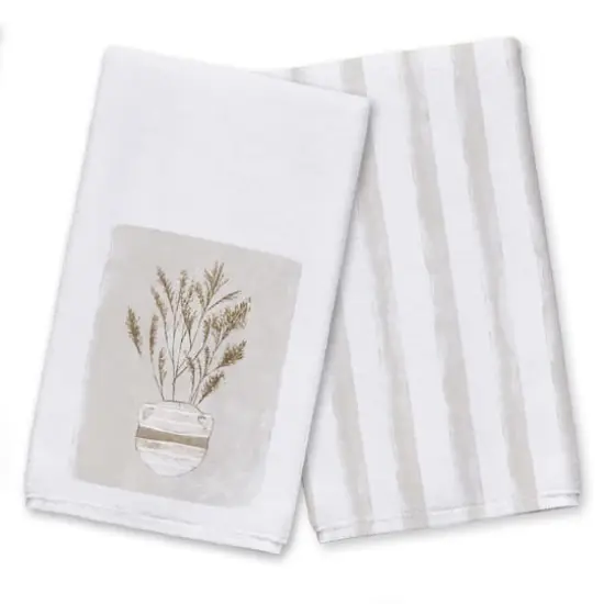 Pampas Plant Striped 16" x 25" Towel Set {1}