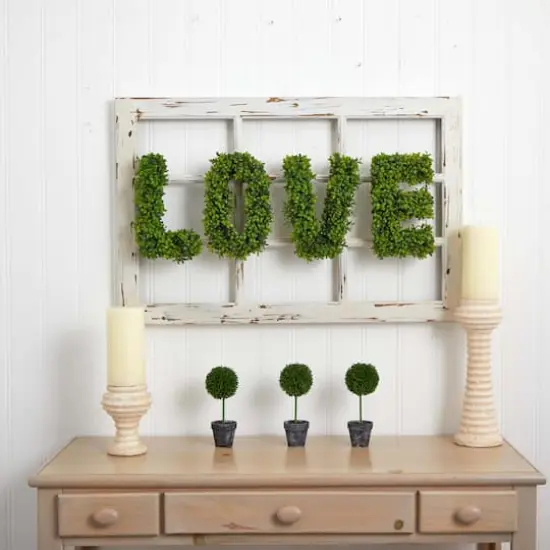 12" LOVE Boxwood Wall Decoration {8}