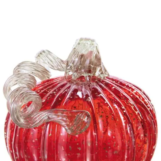 Glitzhome&reg;Red Glass Pumpkin & Gourd Set {8}
