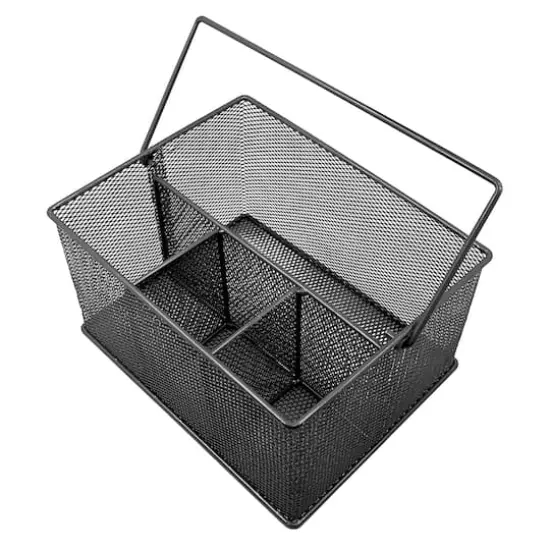 Sorbus Steel Mesh Utensils Caddy Black {4}