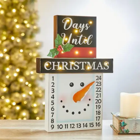 Glitzhome&reg; 15" LED Christmas Snowman Countdown D&eacute;cor {4}