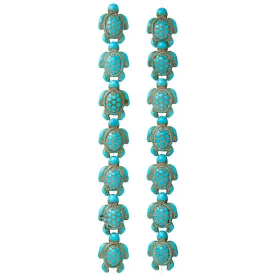 Turquoise Dyed Reconstituted Stone Turtle Beads, 18mm by Bead Landing&trade; {4}