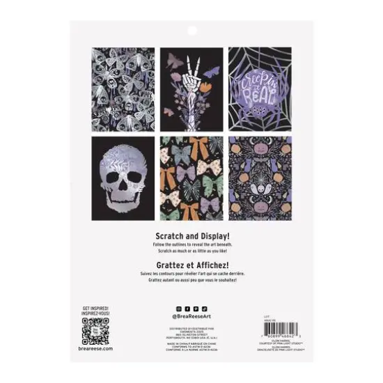 Brea Reese&trade; 9" x 12" Halloween Patterns Scratch Art Paper Pad {6}