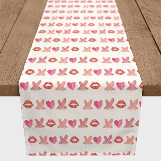 Lipstick XO Pattern 16" x 72" Cotton Twill Runner {1}