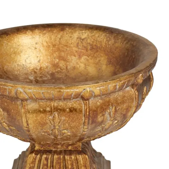 Gold Polystone Traditional Decorative Bowl, 9" x 11" x 11" {4}