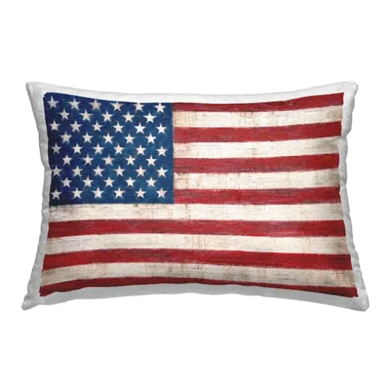 Stupell Industries Patriotic American Flag, Patriotic American Flag Outdoor Printed Pillow {1}