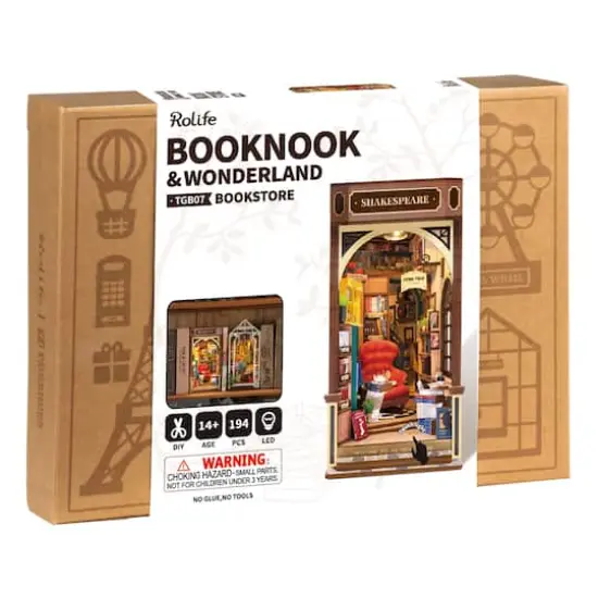 Rolife Bookstore Book Nook Shelf Insert DIY Miniature Kit {11}