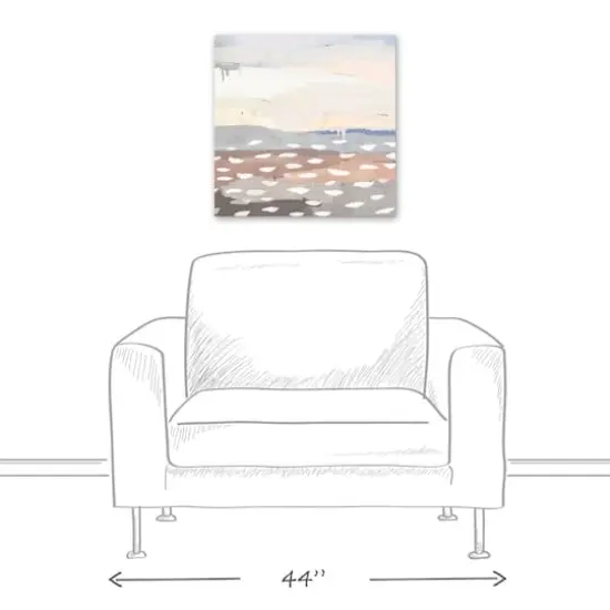 Cream Blue Abstract 20" x 20" Canvas Wall Art {6}