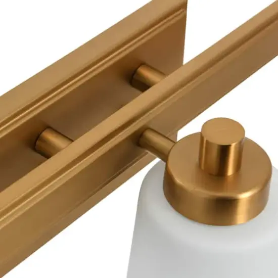 Hello Honey&reg; Robert Stevenson Lighting Sullivan Park Frosted Glass & Metal 3-Light Vanity Brushed Gold {7}