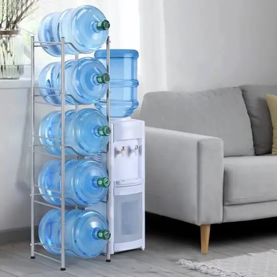 5gal. Water Jug Holder 5-Tier Storage Rack Silver {9}
