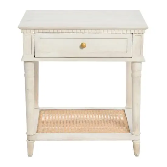 Hello Honey® 25" Maxwelton Solid Wood End Table with Drawer White {9}
